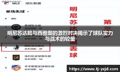 明尼苏达脸与西雅图的激烈对决揭示了球队实力与战术的较量